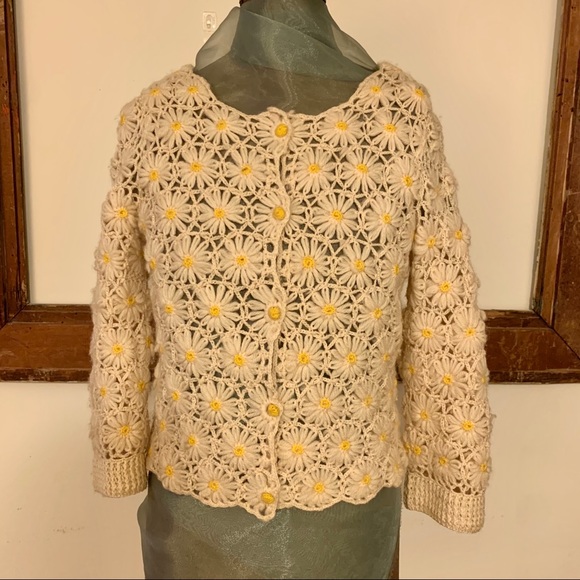 crochet daisy cardigan